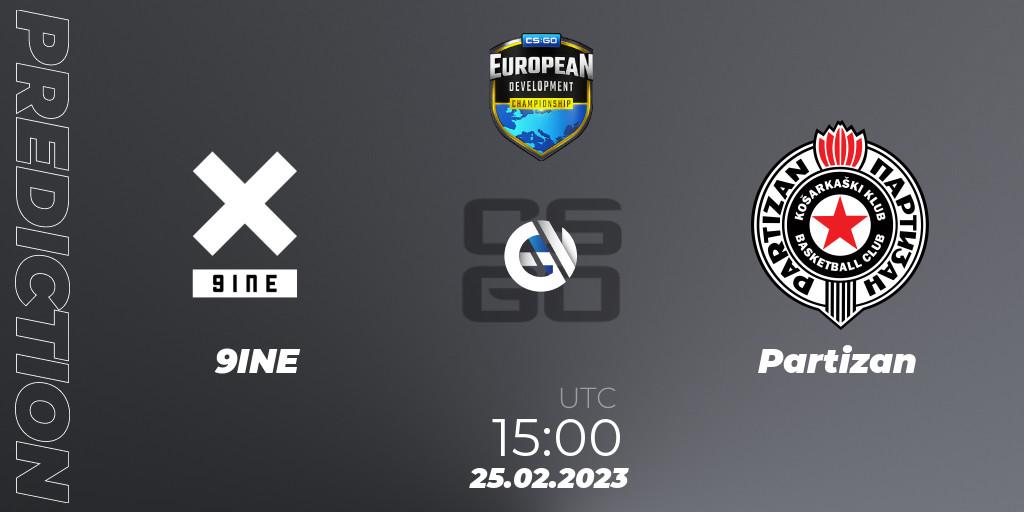 Pronósticos 9INE - Partizan. 25.02.2023 at 15:00. European Development Championship 7 - Counter-Strike (CS2)