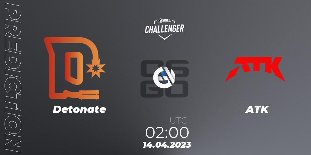 Pronósticos Detonate - ATK. 14.04.23. ESL Challenger Katowice 2023: North American Qualifier - CS2 (CS:GO)