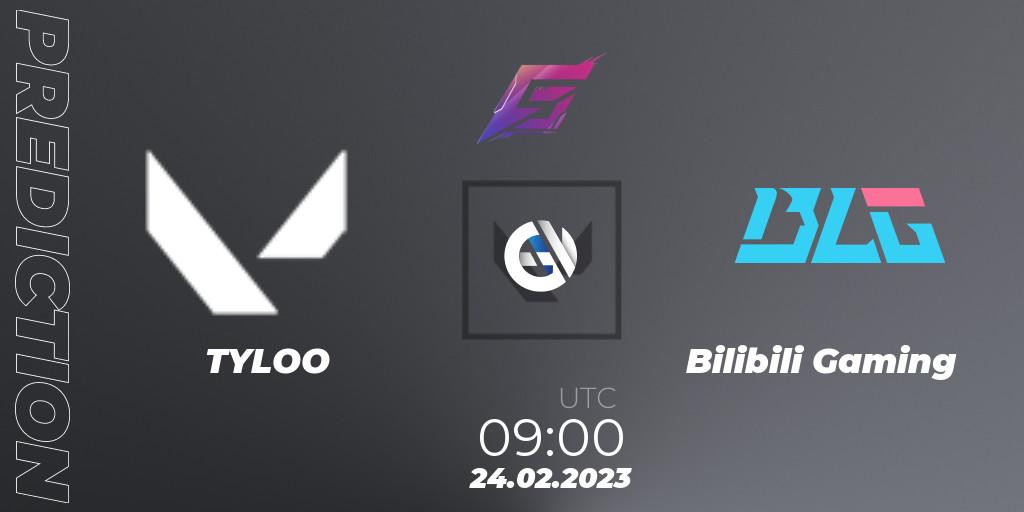 Pronósticos TYLOO - Bilibili Gaming. 24.02.2023 at 09:00. FGC Valorant Invitational 2023: Act 1 - Open Qualifier - VALORANT