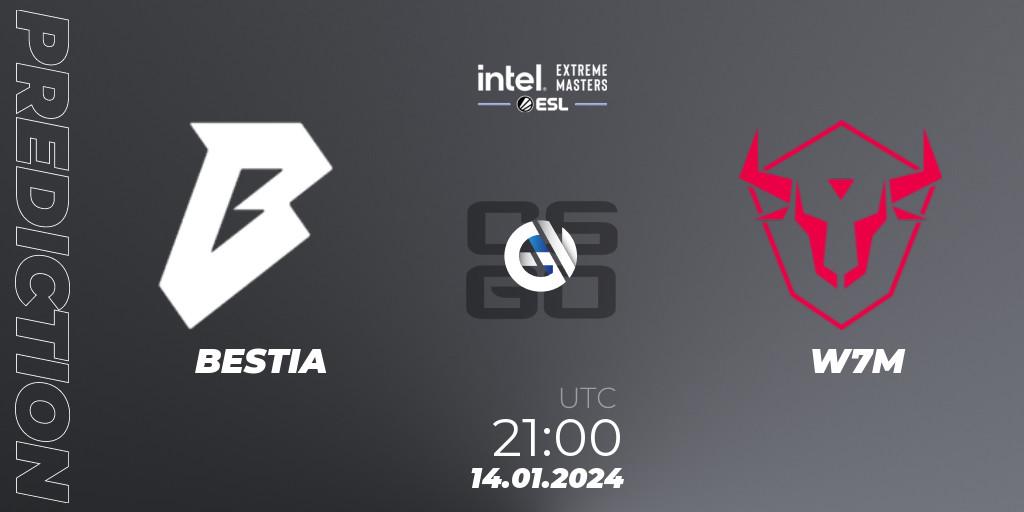 Pronósticos BESTIA - W7M. 14.01.24. Intel Extreme Masters China 2024: South American Open Qualifier #1 - CS2 (CS:GO)