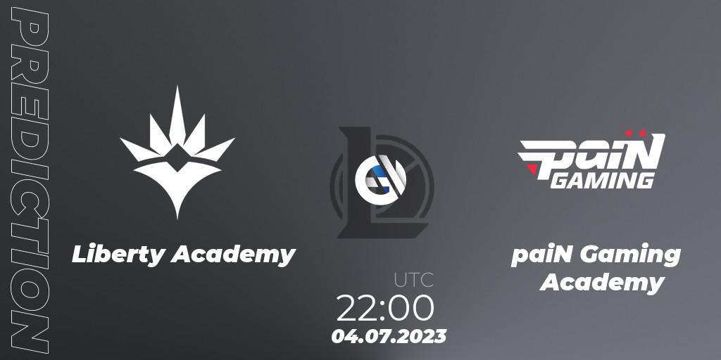 Pronósticos Liberty Academy - paiN Gaming Academy. 04.07.2023 at 22:00. CBLOL Academy Split 2 2023 - Group Stage - LoL