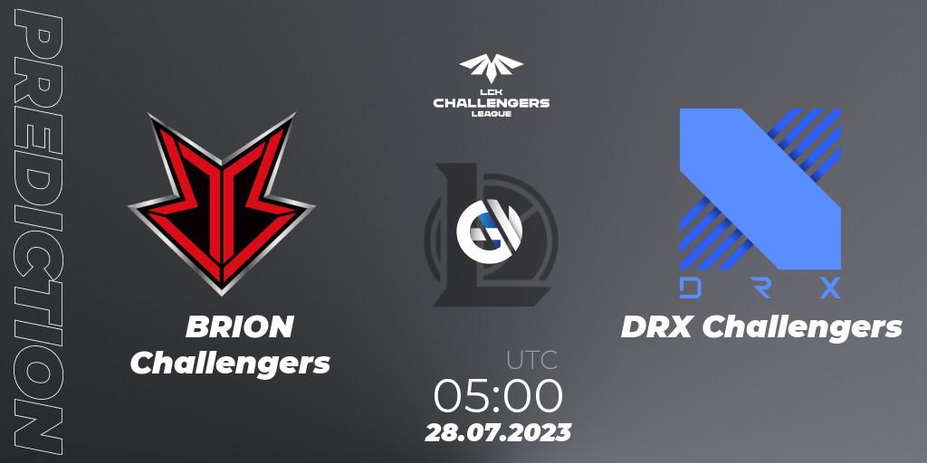 Pronósticos BRION Challengers - DRX Challengers. 28.07.23. LCK Challengers League 2023 Summer - Group Stage - LoL