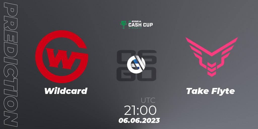 Pronósticos Wildcard - Take Flyte. 06.06.2023 at 21:00. ESEA Cash Cup Circuit Season 1 Finals - Counter-Strike (CS2)