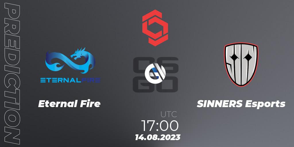 Pronósticos Eternal Fire - SINNERS Esports. 14.08.2023 at 17:10. CCT Central Europe Series #7 - Counter-Strike (CS2)