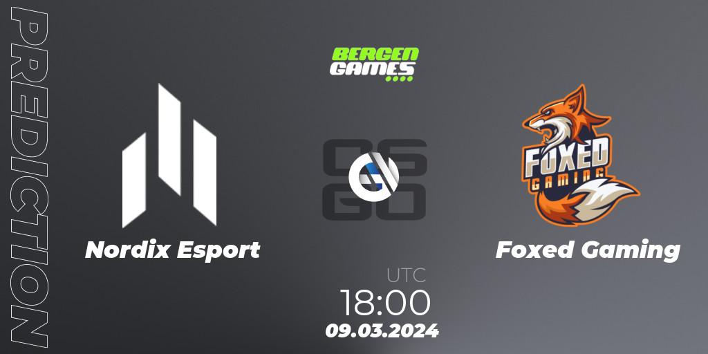 Pronósticos Nordix Esport - Foxed Gaming. 12.03.2024 at 18:00. Bergen Games 2024: Online Stage - Counter-Strike (CS2)