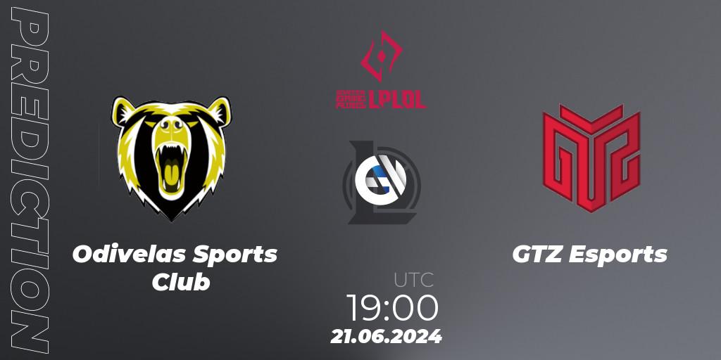 Pronósticos Odivelas Sports Club - GTZ Esports. 21.06.2024 at 19:00. LPLOL Split 2 2024 - LoL