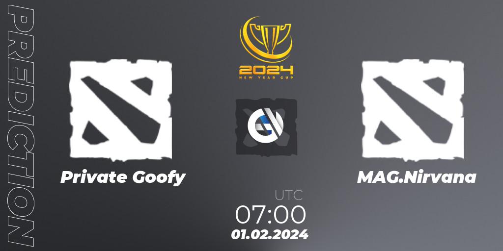 Pronósticos Private Goofy - MAG.Nirvana. 01.02.2024 at 07:00. New Year Cup 2024 - Dota 2