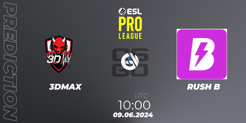 Pronósticos 3DMAX - RUSH B. 09.06.2024 at 10:00. ESL Pro League Season 20: European Conference - Counter-Strike (CS2)