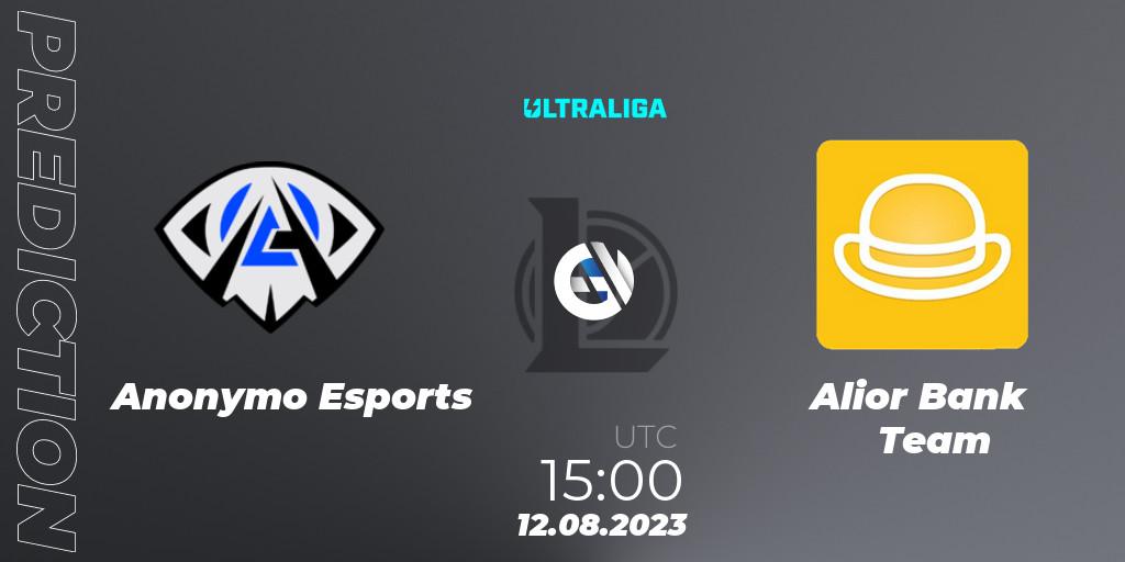 Pronósticos Anonymo Esports - Alior Bank Team. 12.08.2023 at 15:00. Ultraliga Season 10 - Playoffs - LoL