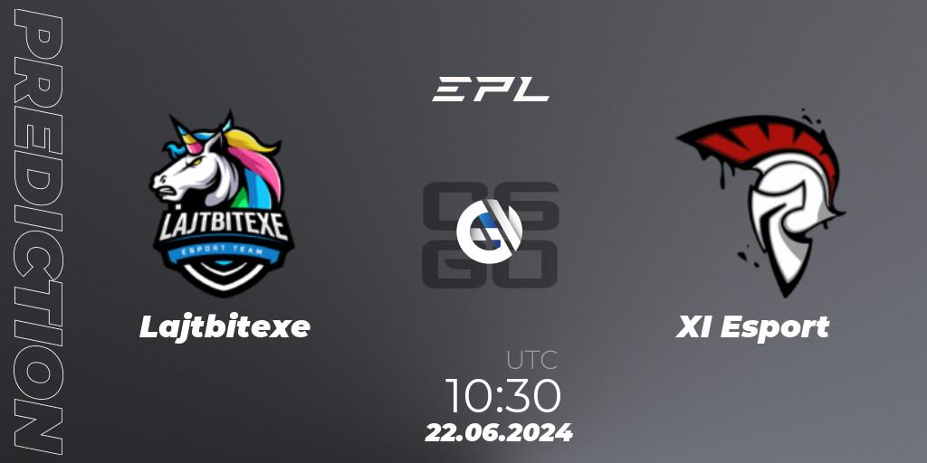 Pronósticos Lajtbitexe - XI Esport. 22.06.2024 at 08:00. European Pro League Season 18: Division 2 - Counter-Strike (CS2)