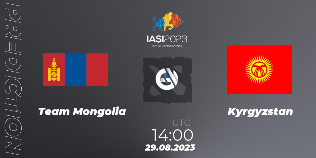 Pronósticos Team Mongolia - Kyrgyzstan. 29.08.2023 at 18:02. IESF World Championship 2023 - Dota 2