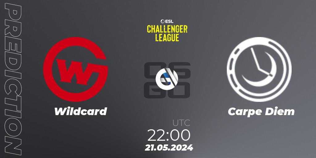 Pronósticos Wildcard - Carpe Diem. 21.05.2024 at 22:00. ESL Challenger League Season 47: North America - Counter-Strike (CS2)