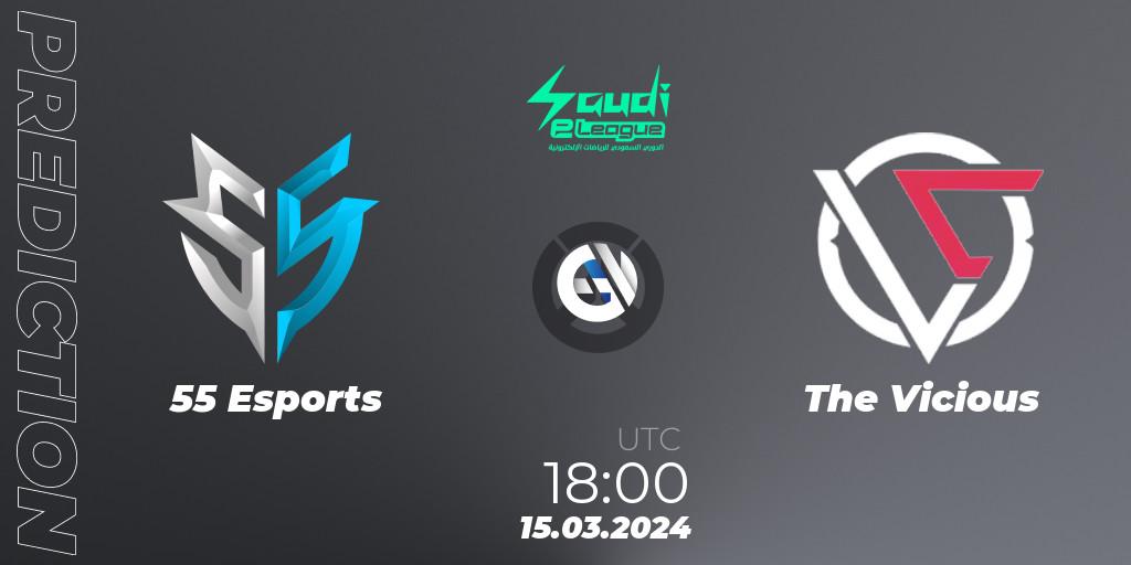 Pronósticos 55 Esports - The Vicious. 15.03.2024 at 18:30. Saudi eLeague 2024 - Major 1 / Phase 2 - Overwatch