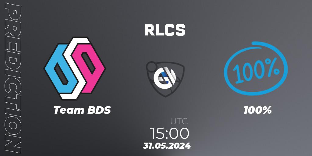 Pronósticos Team BDS - 100%. 31.05.2024 at 15:00. RLCS 2024 - Major 2: EU Open Qualifier 6 - Rocket League