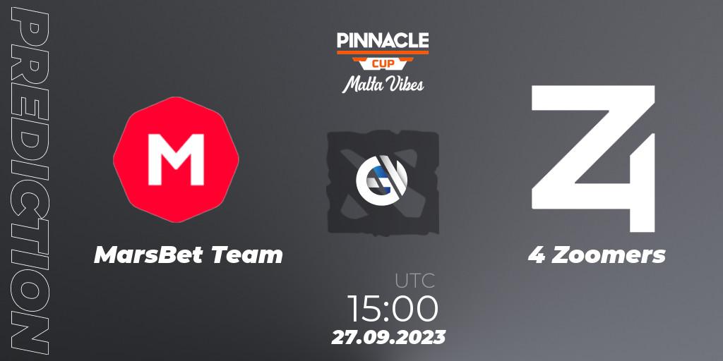 Pronósticos MarsBet Team - 4 Zoomers. 27.09.23. Pinnacle Cup: Malta Vibes #4 - Dota 2