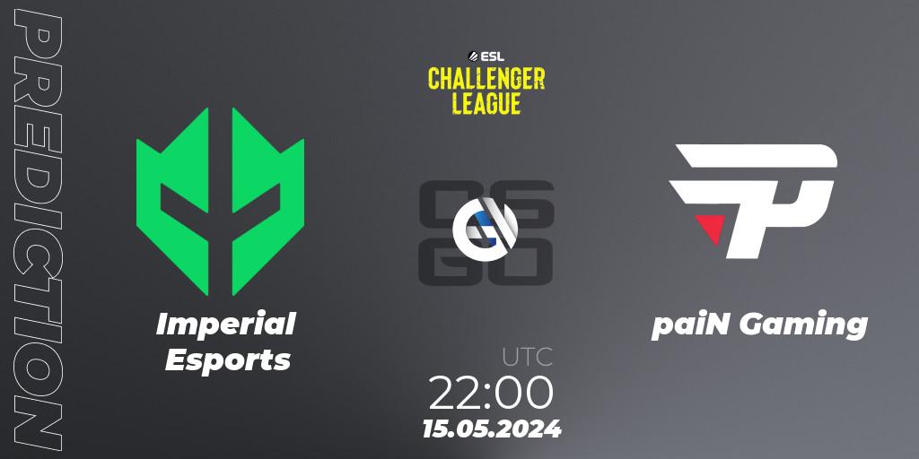 Pronósticos Imperial Esports - paiN Gaming. 15.05.2024 at 22:00. ESL Challenger League Season 47: South America - Counter-Strike (CS2)
