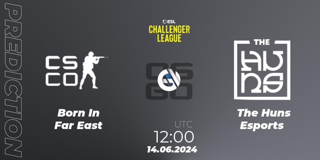 Pronósticos Born In Far East - The Huns Esports. 14.06.2024 at 12:00. ESL Challenger League Season 47 Relegation: Asia - Counter-Strike (CS2)