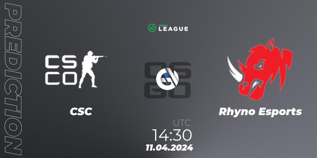 Pronósticos CSC - Rhyno Esports. 11.04.24. ESEA Season 49: Advanced Division - Europe - CS2 (CS:GO)