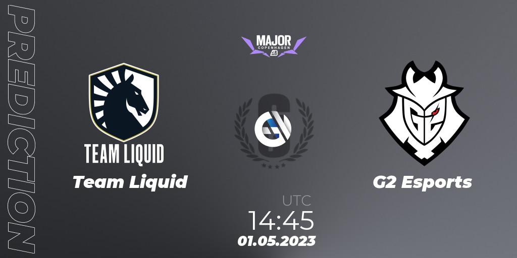 Pronósticos Team Liquid - G2 Esports. 01.05.2023 at 13:45. BLAST R6 Major Copenhagen 2023 - Rainbow Six