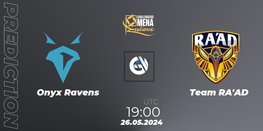 Pronósticos Onyx Ravens - Team RA'AD. 26.05.2024 at 19:00. VALORANT Challengers 2024 MENA: Resilience Split 2 - Levant and North Africa - VALORANT