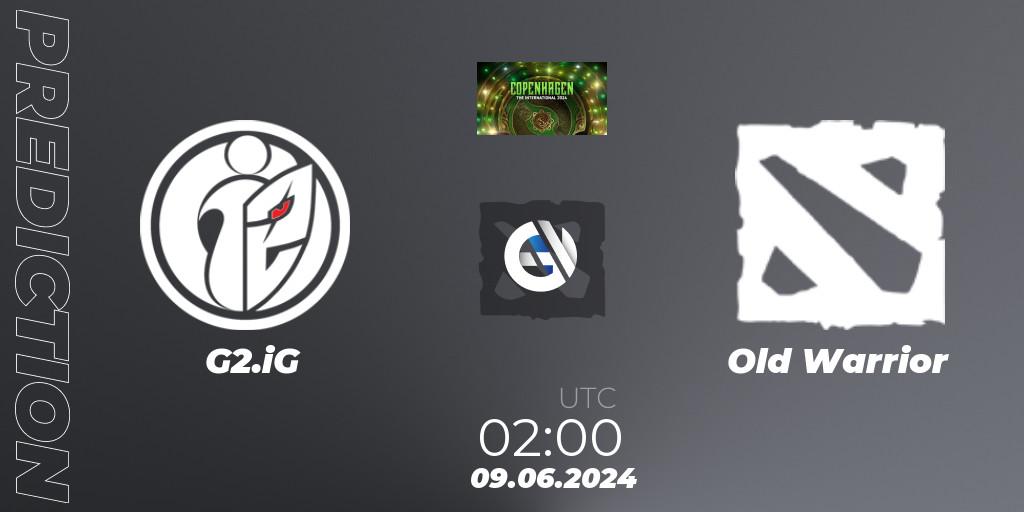 Pronósticos G2.iG - Old Warrior. 09.06.2024 at 02:00. The International 2024 - China Closed Qualifier - Dota 2
