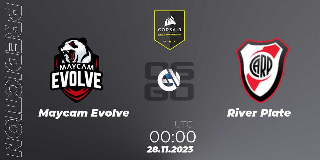 Pronósticos Maycam Evolve - River Plate. 28.11.2023 at 00:00. Corsair Championship 2023 - Counter-Strike (CS2)