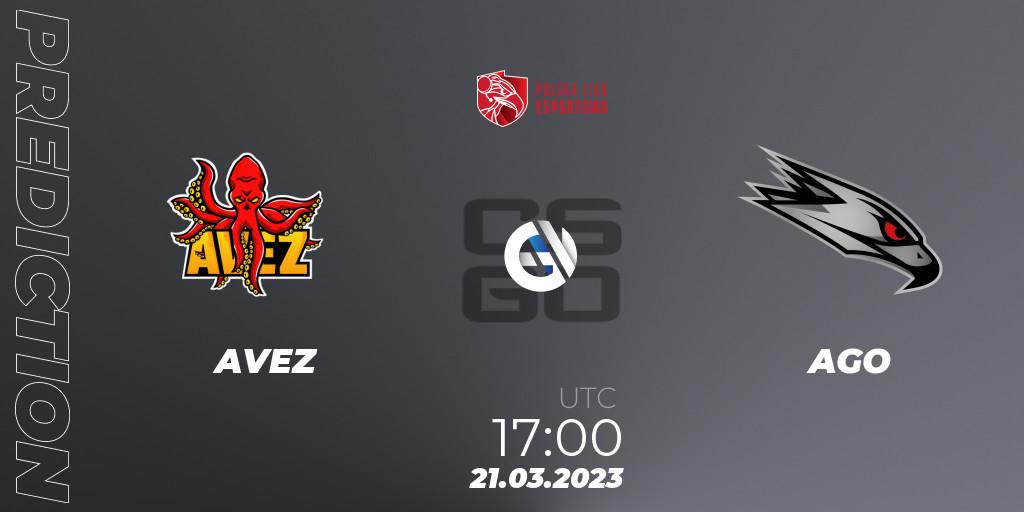 Pronósticos AVEZ - AGO. 21.03.2023 at 17:00. Polska Liga Esportowa 2023: Split #1 - Counter-Strike (CS2)