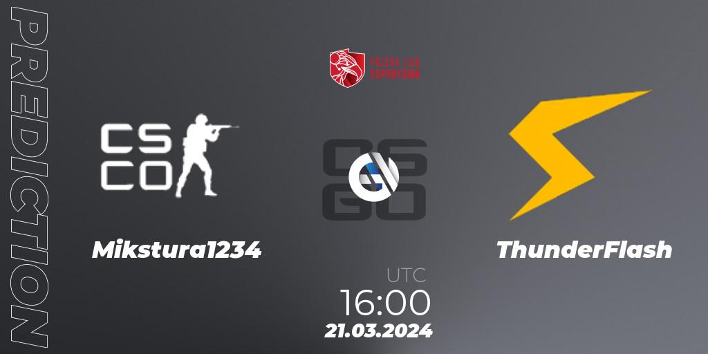 Pronósticos Mikstura1234 - ThunderFlash. 21.03.24. Polska Liga Esportowa 2024: Split #1 - CS2 (CS:GO)