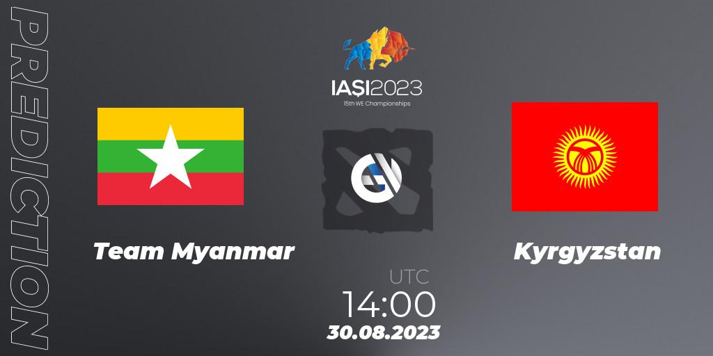 Pronósticos Team Myanmar - Kyrgyzstan. 30.08.2023 at 14:30. IESF World Championship 2023 - Dota 2