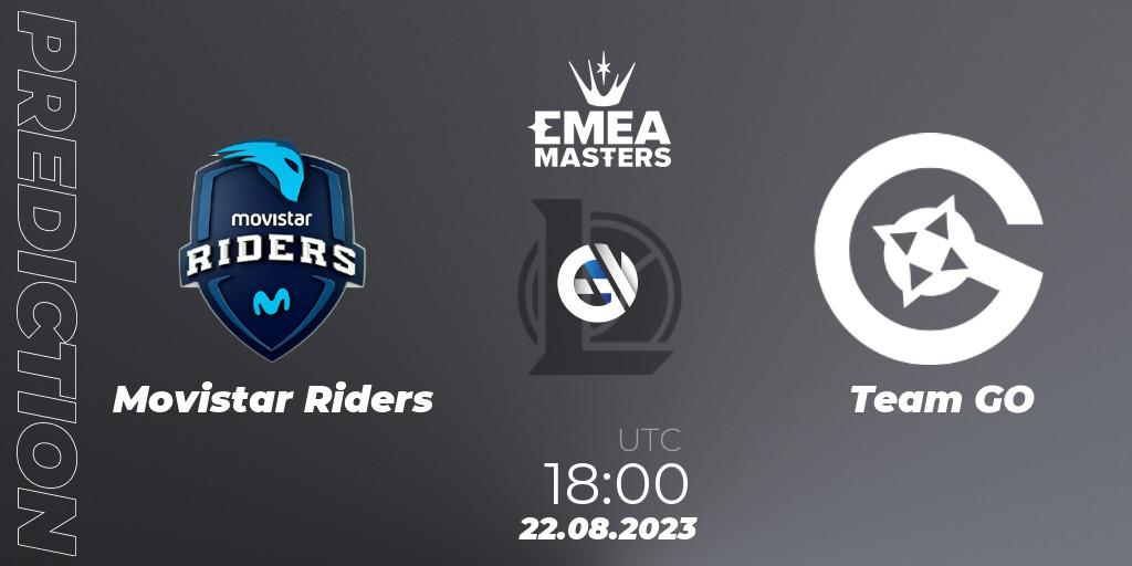 Pronósticos Movistar Riders - Team GO. 22.08.23. EMEA Masters Summer 2023 - LoL