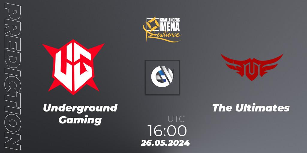 Pronósticos Underground Gaming - The Ultimates. 26.05.2024 at 16:00. VALORANT Challengers 2024 MENA: Resilience Split 2 - GCC and Iraq - VALORANT