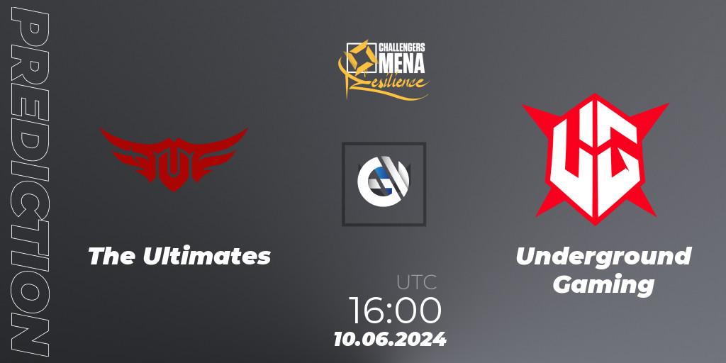 Pronósticos The Ultimates - Underground Gaming. 10.06.2024 at 16:00. VALORANT Challengers 2024 MENA: Resilience Split 2 - GCC and Iraq - VALORANT