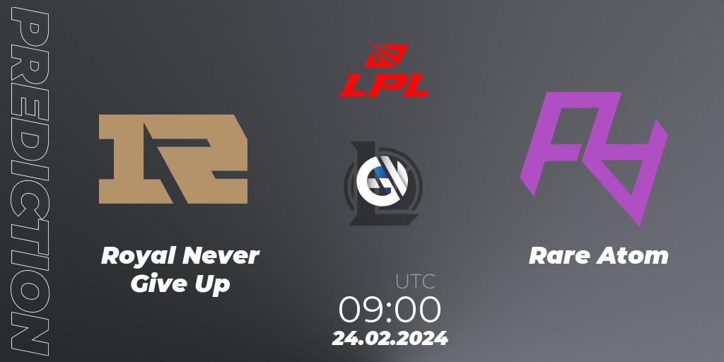 Pronósticos Royal Never Give Up - Rare Atom. 24.02.24. LPL Spring 2024 - Group Stage - LoL