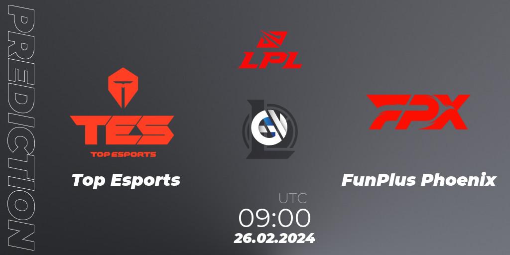 Pronósticos Top Esports - FunPlus Phoenix. 26.02.24. LPL Spring 2024 - Group Stage - LoL