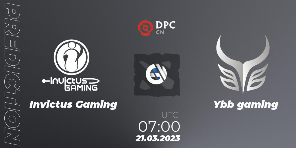 Pronósticos Invictus Gaming - Ybb gaming. 21.03.23. DPC 2023 Tour 2: China Division I (Upper) - Dota 2