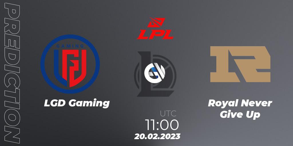 Pronósticos LGD Gaming - Royal Never Give Up. 20.02.23. LPL Spring 2023 - Group Stage - LoL