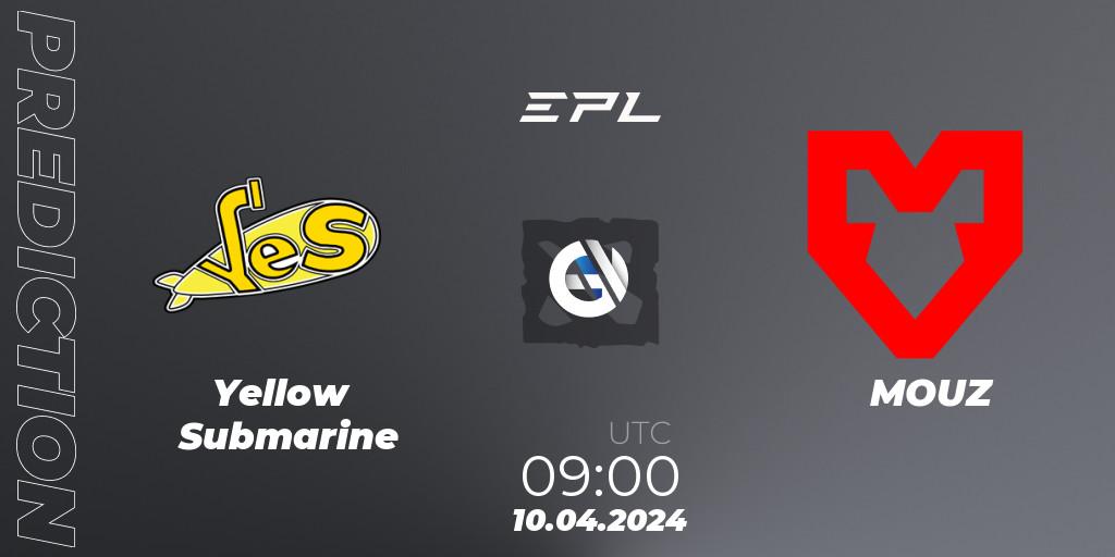 Pronósticos Yellow Submarine - MOUZ. 10.04.24. European Pro League Season 17 - Dota 2