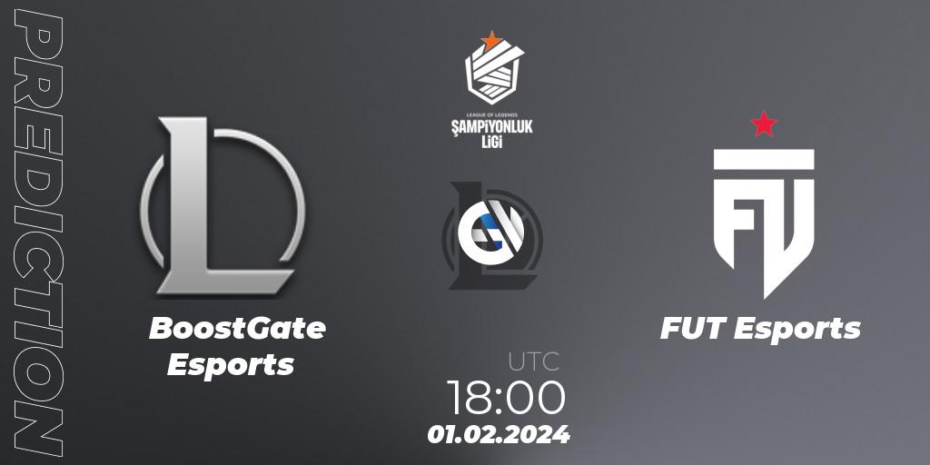 Pronósticos BoostGate Esports - FUT Esports. 01.02.2024 at 18:00. TCL Winter 2024 - LoL