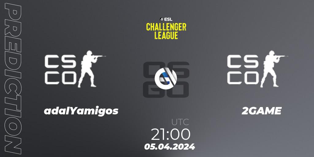 Pronósticos adalYamigos - 2GAME. 05.04.24. ESL Challenger League Season 47: South America - CS2 (CS:GO)