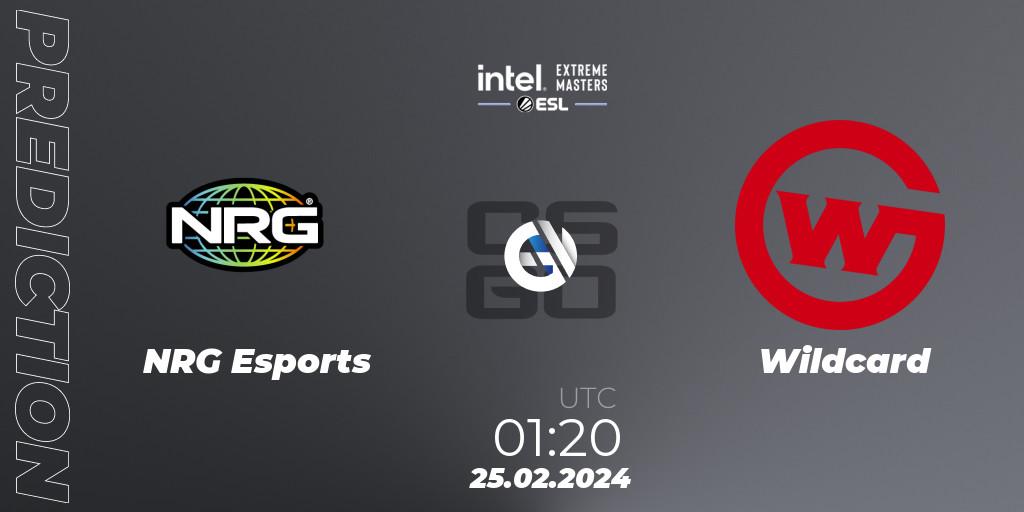 Pronósticos NRG Esports - Wildcard. 25.02.2024 at 01:20. Intel Extreme Masters Dallas 2024: North American Open Qualifier #2 - Counter-Strike (CS2)