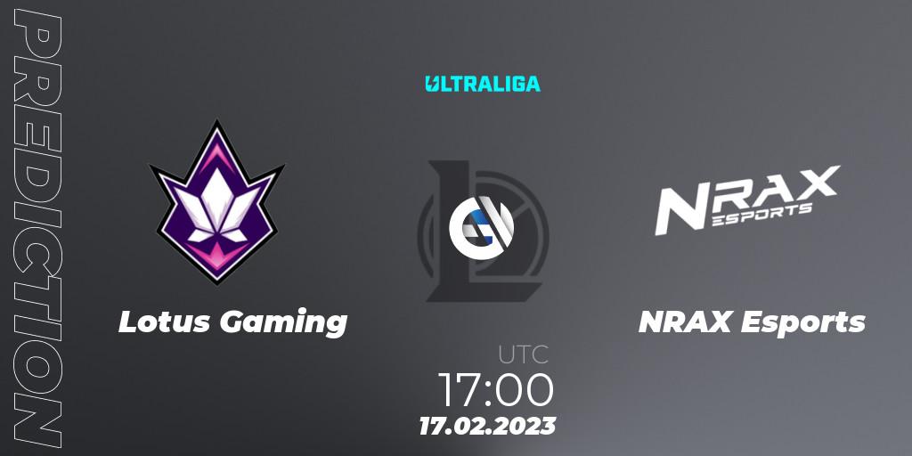 Pronósticos Lotus Gaming - NRAX Esports. 17.02.2023 at 17:00. Ultraliga 2nd Division Season 6 - LoL