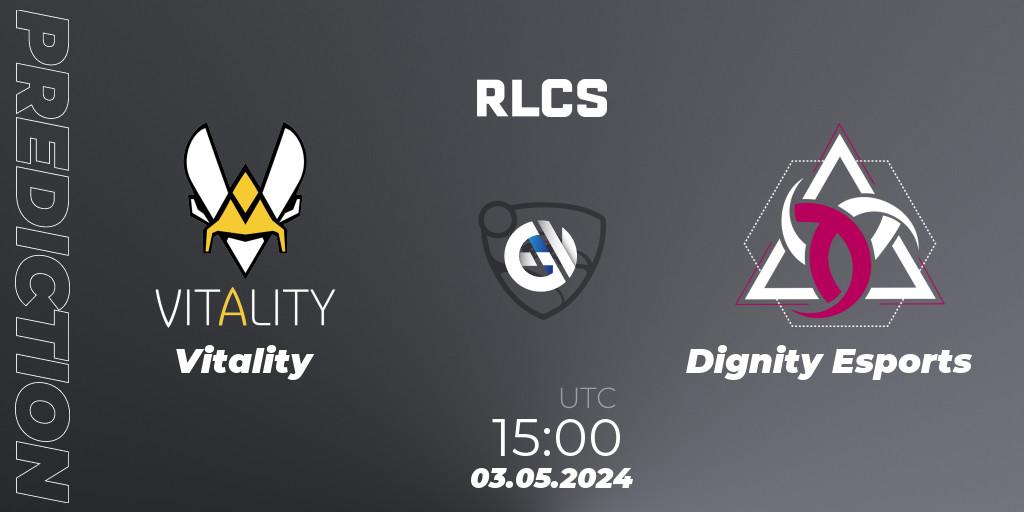 Pronósticos Vitality - Dignity Esports. 03.05.2024 at 15:00. RLCS 2024 - Major 2: EU Open Qualifier 4 - Rocket League