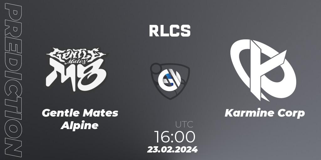 Pronósticos Gentle Mates Alpine - Karmine Corp. 23.02.24. RLCS 2024 - Major 1: Europe Open Qualifier 2 - Rocket League