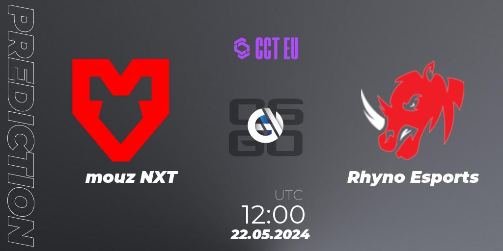 Pronósticos mouz NXT - Rhyno Esports. 22.05.2024 at 12:00. CCT Season 2 Europe Series 4 - Counter-Strike (CS2)