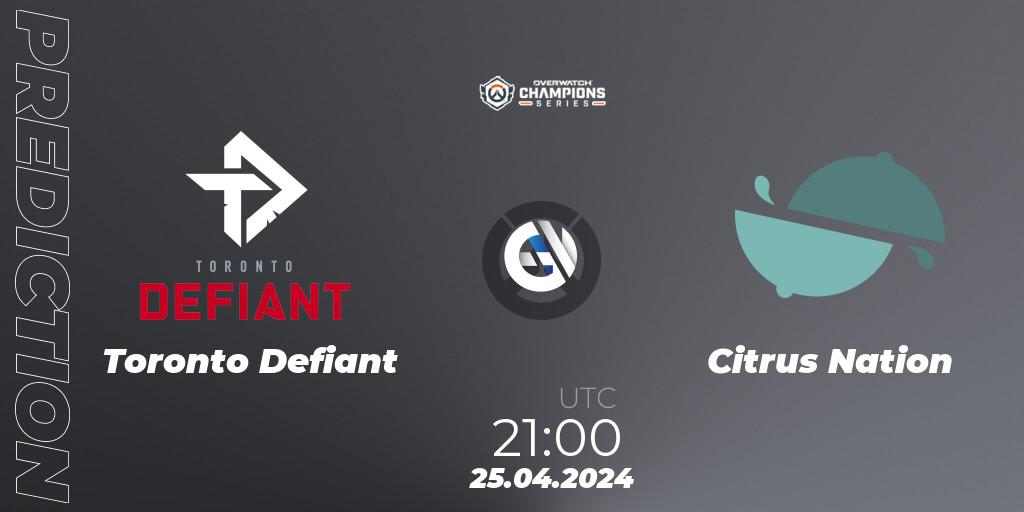 Pronósticos Toronto Defiant - Citrus Nation. 25.04.24. Overwatch Champions Series 2024 - North America Stage 2 Main Event - Overwatch