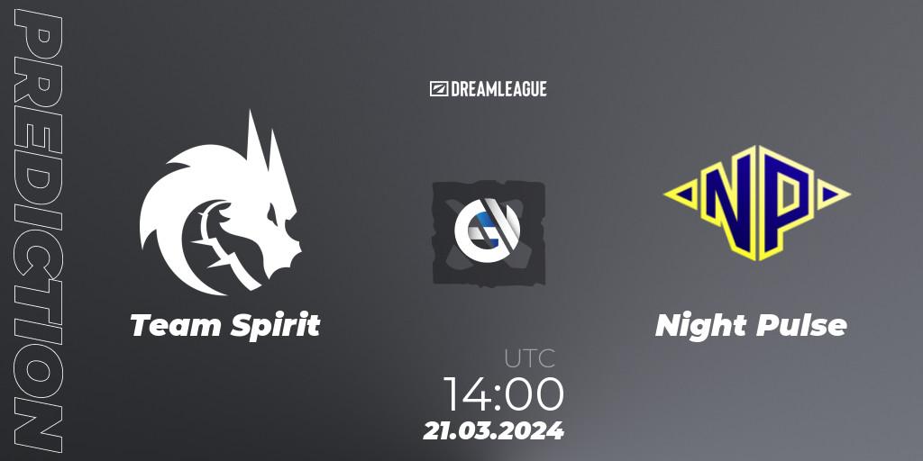 Pronósticos Team Spirit - Night Pulse. 21.03.24. DreamLeague Season 23: Eastern Europe Closed Qualifier - Dota 2