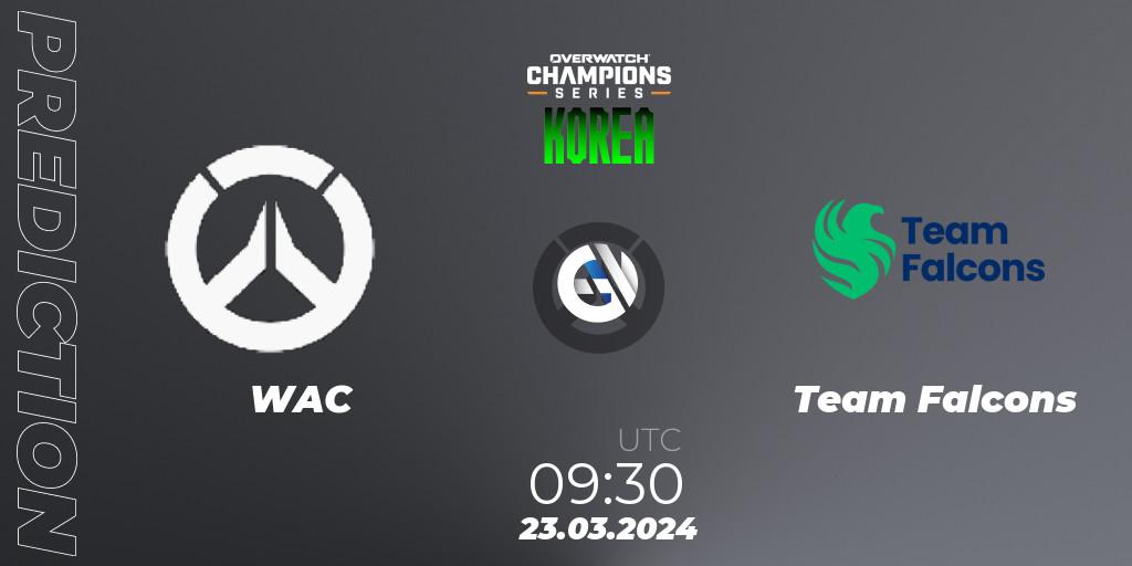 Pronósticos WAC - Team Falcons. 23.03.24. Overwatch Champions Series 2024 - Stage 1 Korea - Overwatch