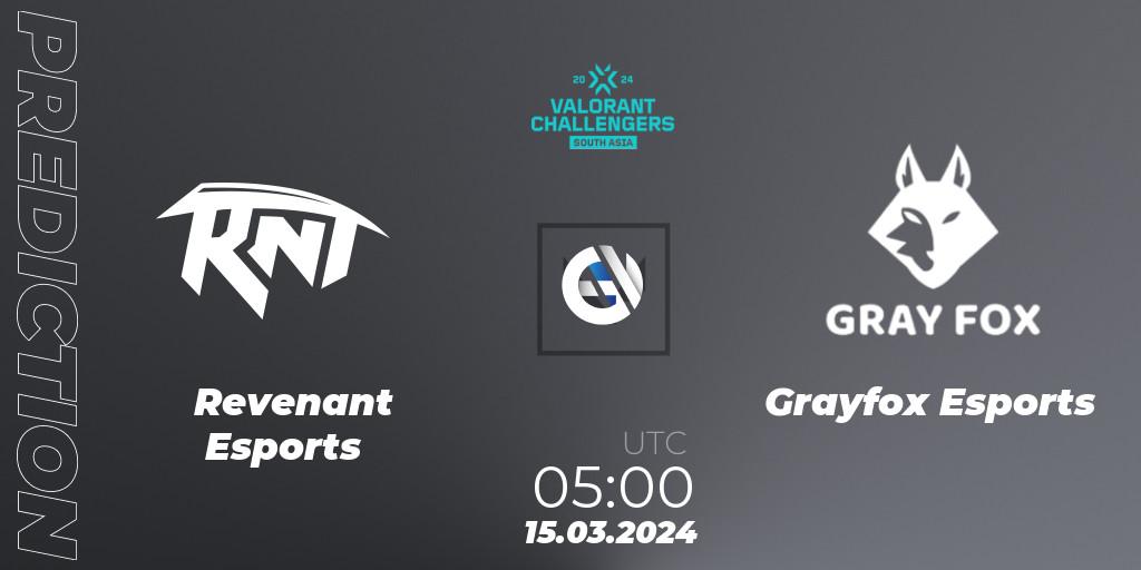 Pronósticos Revenant Esports - Grayfox Esports. 15.03.24. VALORANT Challengers 2024: South Asia Split 1 - Cup 1 - VALORANT