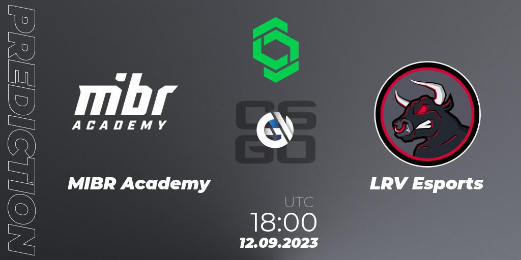Pronósticos MIBR Academy - LRV Esports. 12.09.23. CCT South America Series #11 - CS2 (CS:GO)