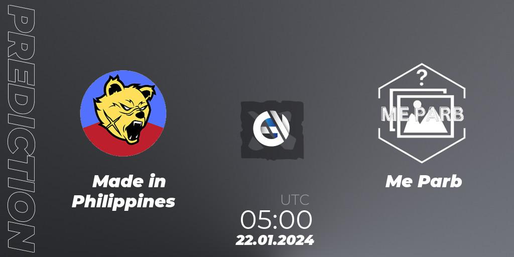 Pronósticos Made in Philippines - Me Parb. 04.02.2024 at 07:10. New Year Cup 2024 - Dota 2